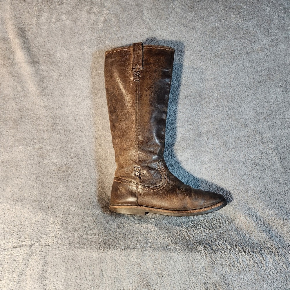 Frye Company Boots Womens 6.5  Brown Italian Leather Paige Tall Riding Cowgirl
